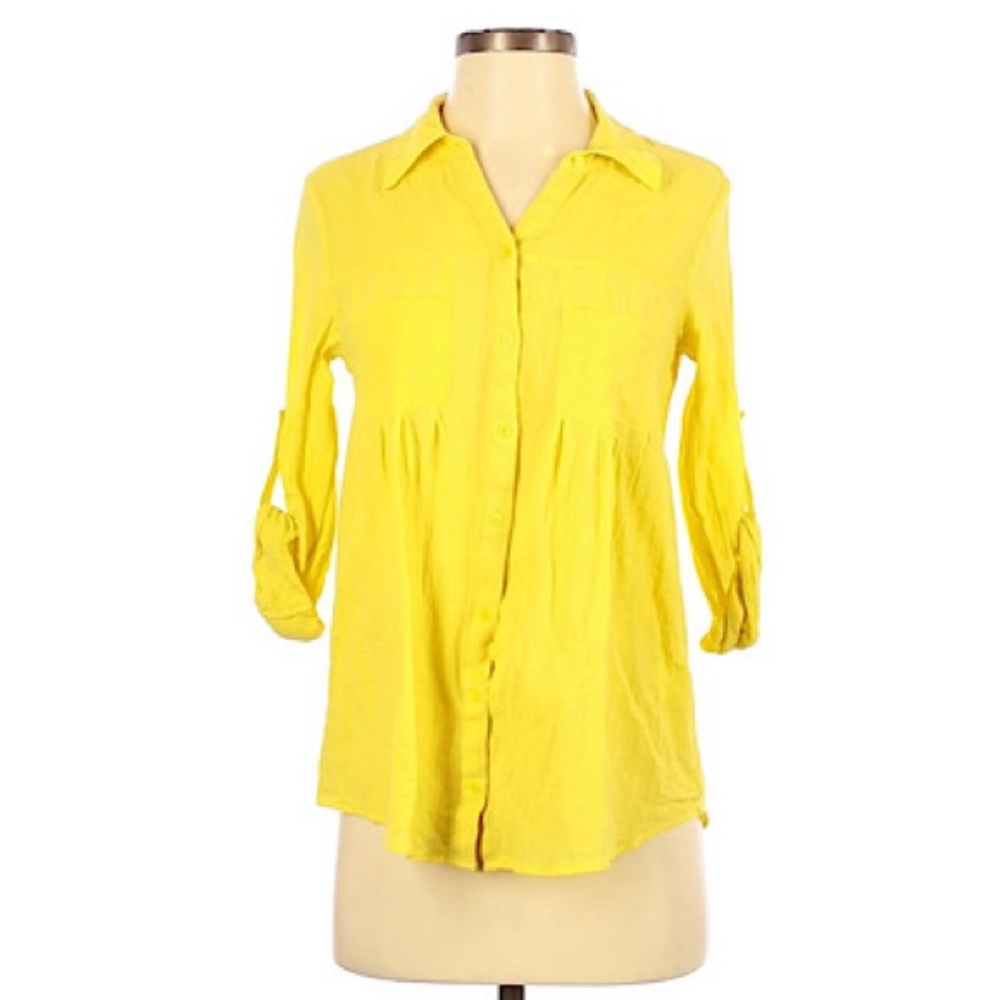 Joie 3/4 Sleeve Button Down Yellow XS EUC